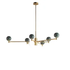 Dalt 6 taklampa antik guld/grön marmor