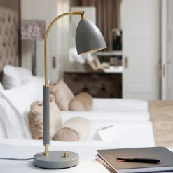 Deluxe Bordslampa vit/mässing