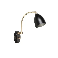 Deluxe vägglampa svart/mässing