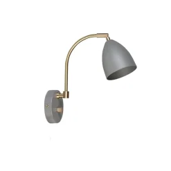 Deluxe vägglampa varmgrå/mässing