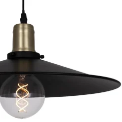 Disc 40 taklampa svart/borstad mässing