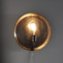 Dolium vägglampa antik silver