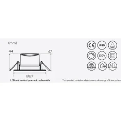 Doris downlight 230V 1-pack IP65 vit