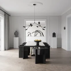 Drop chandelier taklampa burned black