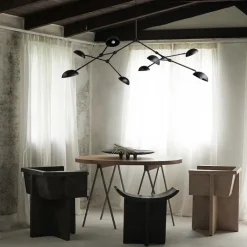 Drop chandelier taklampa burned black