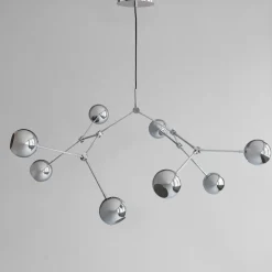 Drop chandelier taklampa Globe chrome