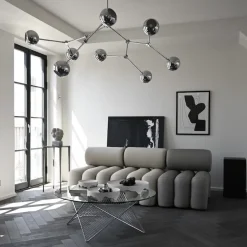 Drop chandelier taklampa Globe chrome