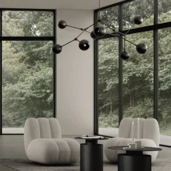 Drop chandelier taklampa Globe burned black