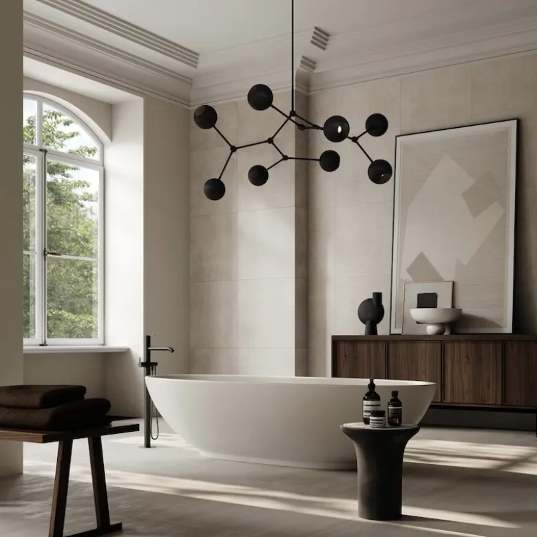 Drop chandelier taklampa Globe burned black