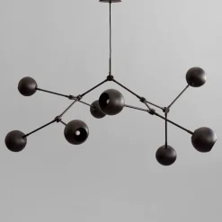 Drop chandelier taklampa Globe burned black