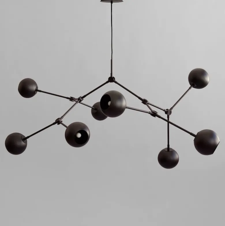 Drop chandelier taklampa Globe burned black