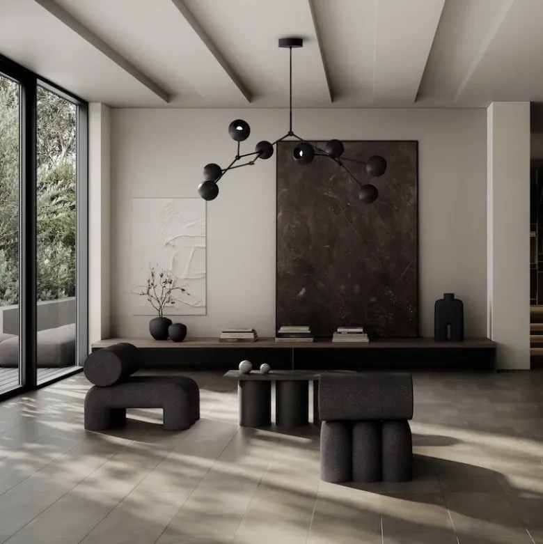 Drop chandelier taklampa Globe burned black