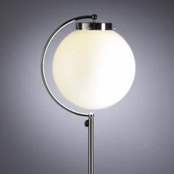 DSL 23 Bauhaus golvlampa nickel/opalglas