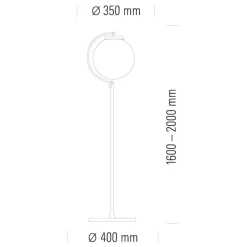 DSL 23 Bauhaus golvlampa nickel/opalglas