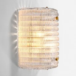 Elix Vägglampa Antik mässing/glas