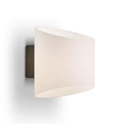 Evoke oval vägglampa IP44 antracit/opal glas