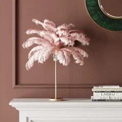 Feather Palm bordslampa rosa
