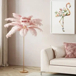 Feather Palm golvlampa rosa