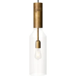 Fenomen taklampa smal råmässing/klart glas