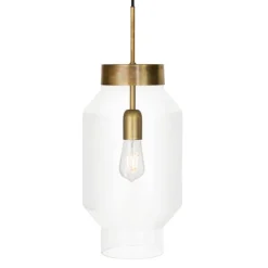 Fenomen taklampa stor råmässing/klart glas