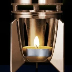 Fireflow koppar lavalampa värmeljus blå med gul lava