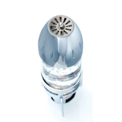 Fireflow silver lavalampa värmeljus gul med orange lava