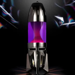 Fireflow svart lavalampa värmeljus lila med rosa lava