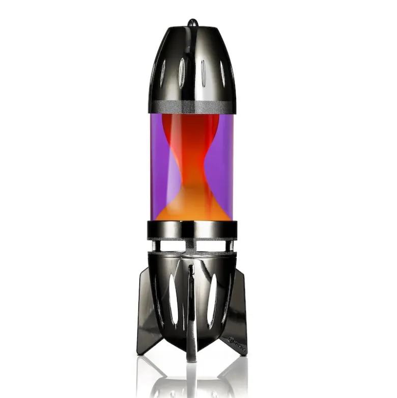 Fireflow svart lavalampa värmeljus lila med orange lava