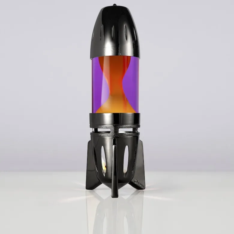 Fireflow svart lavalampa värmeljus lila med orange lava