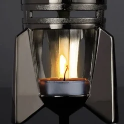 Fireflow svart lavalampa värmeljus gul med orange lava