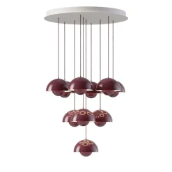 Flowerpot VP1 10 pendlar, taklampa dark plum