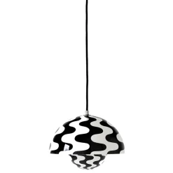 Flowerpot VP1 taklampa black/white pattern