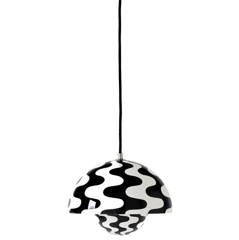 Flowerpot VP1 taklampa black/white pattern