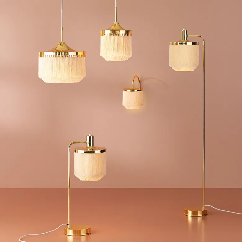 Fringe vägglampa cream white