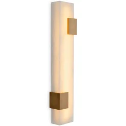 Furore Vägglampa Antik mässing/alabaster