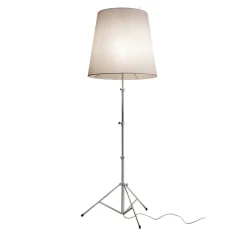 Gilda golvlampa aluminium/elfenbens vitt pergamentpapper
