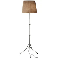 Gilda golvlampa aluminium/natur jutetyg