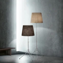 Gilda golvlampa aluminium/natur jutetyg