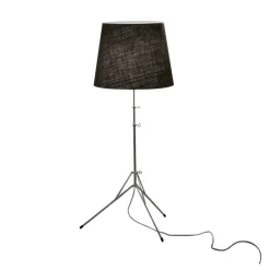 Gilda golvlampa aluminium/svart jutetyg