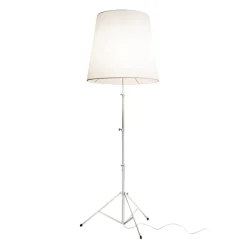 Gilda golvlampa aluminium/vitt jutetyg