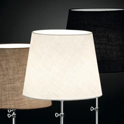 Gilda golvlampa aluminium/vitt jutetyg