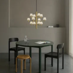 Gil 12 taklampa satin brass/opal glas