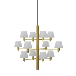 Gil 12 taklampa satin brass/opal glas