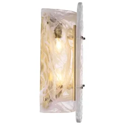 Ginnis Vägglampa Antik mässing/glas