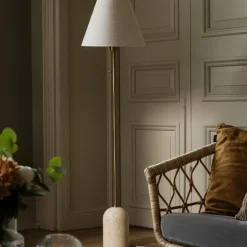 Gino Golvlampa Beige travertin