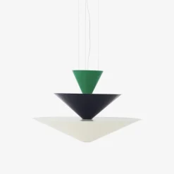 Gio LN15 taklampa signal green, deep blue & ecru white