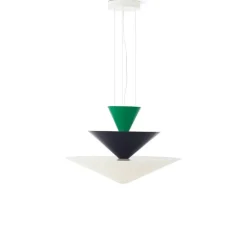 Gio LN15 taklampa signal green, deep blue & ecru white