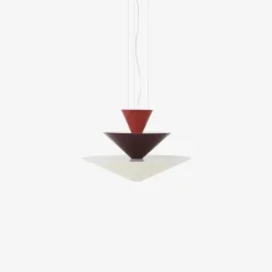 Gio LN14 taklampa vemilion red, dark burgundy & ecru white