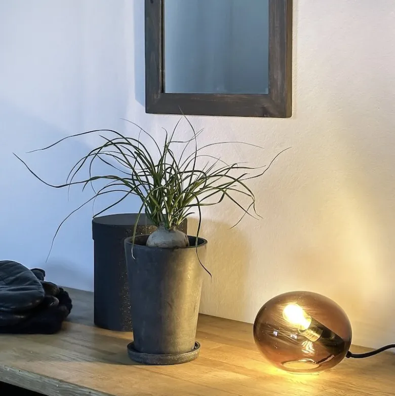 Globus 13 cm bordslampa brun