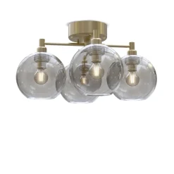 Gloria Ø46 plafond mässing/rökfärgat glas